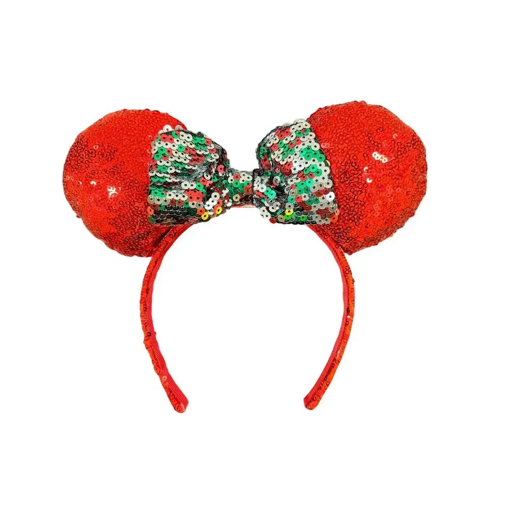 Disney Parks Minnie Mouse Red Sequin Ears Headband Christmas Holiday